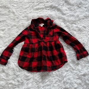 Cat & Jack Red and Black Plaid Button Down Shirt